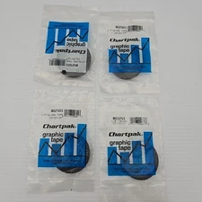 Chartpak Black Graphic Tape 1/8” x 32.4" Gloss BG1251 Lot Of 4 Packs 
