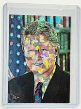 Bill Clinton Limited Edition Artist Signed 42nd US President Refractor Card 1/1