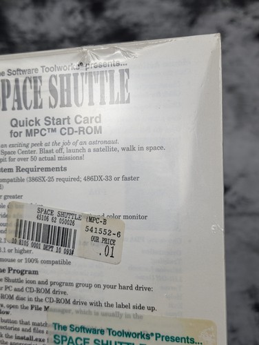 Software Toolworks Space Shuttle CD-ROM Quick Start Card IBM PC Compatibles MPC - Picture 5 of 15
