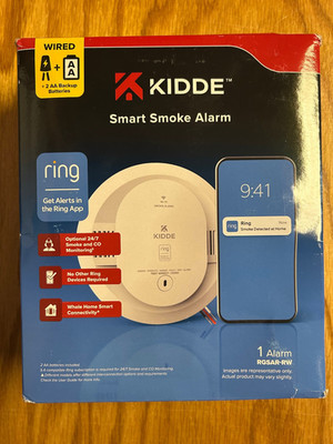Kidde Wired Smart Smoke Alarm with Ring Alerts Model RGSAR-RW