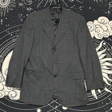 Yves Saint Laurent 3 Button Mens Gray Blazer 41 Preppy Luxury Business