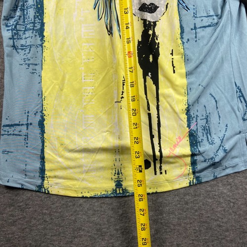 JAMIE SADOCK Golf Top Women’s Medium Blue Yellow Abstract Graphic Quarter Zip St - Picture 6 of 10