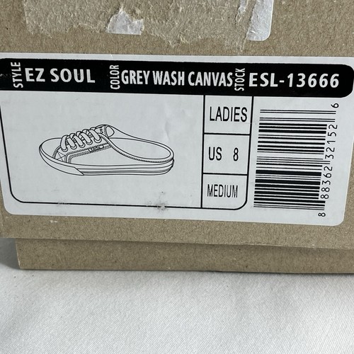 TAOS EZ Soul Grey Wash Canvas Comfort Mule Sneaker ESL-13666 Women’s Sz 8M NIB - Picture 13 of 16