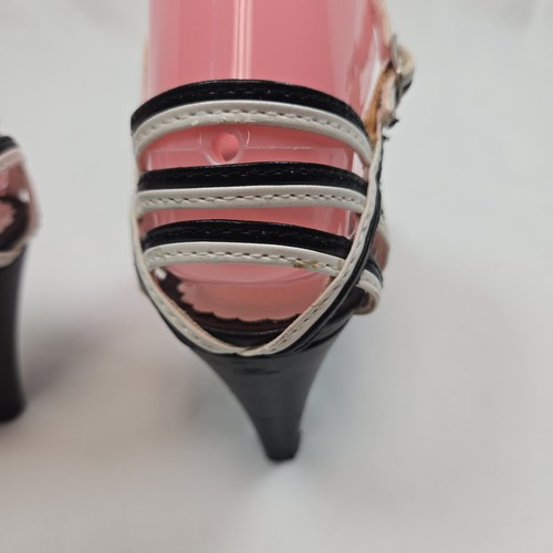 Fiona Black & White Strappy Closed Toe Heel Ankle Strap Sz6 - Bild 5 von 11
