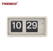 TWEMCO QT-30 : The Ultimate Retro Flip Clock for Desk & Wall Use-WHITE