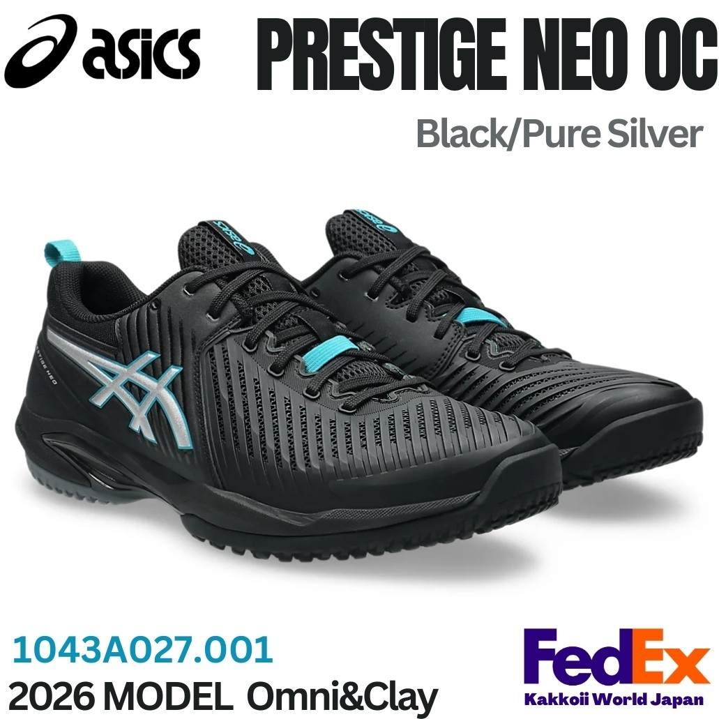 Asics Tennis Shoes PRESTIGE NEO OC Black/Pure Silver 1043A027.001