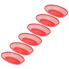 6pcs Ovale Fast -Food -Körbe Diner Körbe Desktop -Plastik -Servierplatten