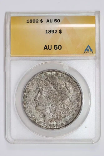 1892 MORGAN DOLLAR ANACS AU50
