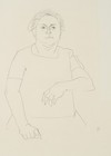G. PETSCHNER (*1913), Frau von kräftiger Statur, Bleistift Moderne Porträt