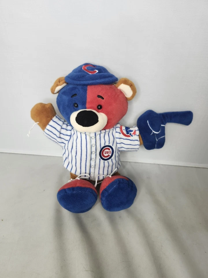 Juguete de peluche de animales de peluche decoración deportiva de béisbol oso fanático de los Chicago Cubs de 11" Foto 3 de 4