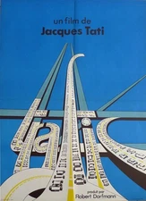 TRAFIC - CAR / AUTO / HIGHWAY / TATI - ORIGINAL FRENCH MOVIE POSTER