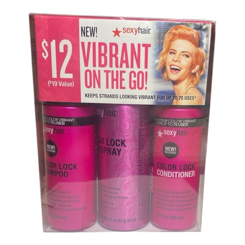 SEXY HAIR Vibrant On The Go 9 PC Set Color Lock Shampoo, Hairspray & Conditioner - Picture 8 of 10