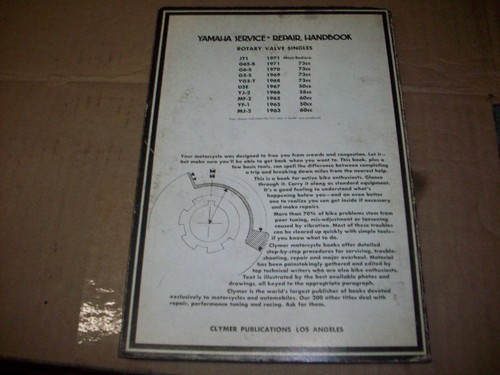 1963 to 71 YAMAHA ROTARY VALVE SINGLES SERVICE REPAIR MANUAL - Picture 3 of 5