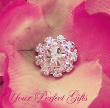 10 Round Circle Rhinestone Crystal Button Buckle Clip