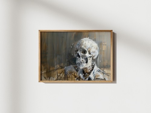Skeleton In Shirt 5"x7" Print on Matte Paper | Dark Edgy Figure Artwork - Picture 4 of 17