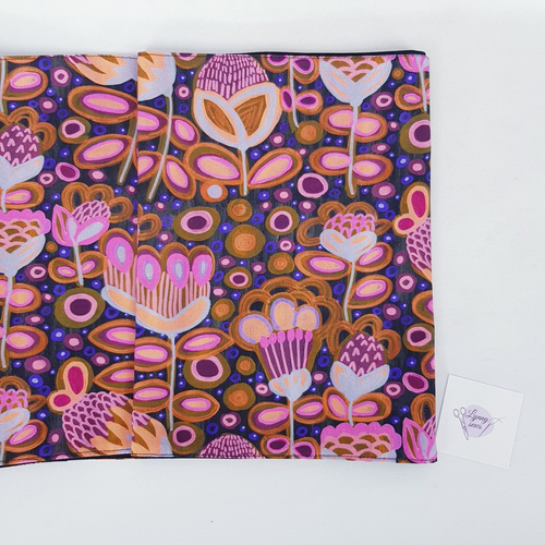 Handmade Decorative Table Runner Fluro Neon Pink Blue Floral Print 148cm x 32cm - Picture 7 of 13