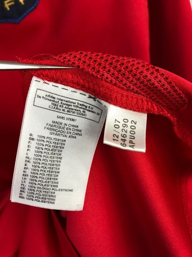 France Away football shirt 2008 Adidas Long Sleeve Jersey Mens Trikot Red Size L - Picture 8 of 14