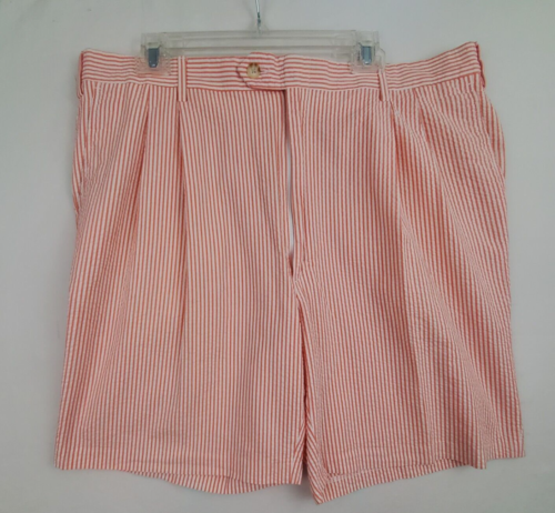 Berle Mens Seersucker Striped Shorts Size 38 Peach