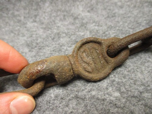 Civil War Era ? US Marked Rotating Link Swivel w/ Chain 18-1/2" Long Antique - Picture 2 of 3