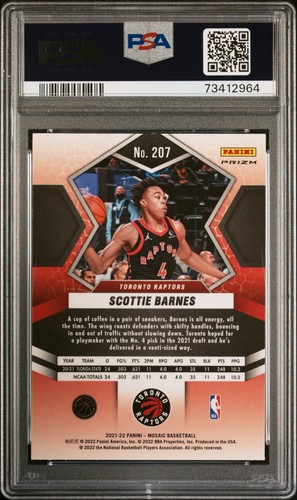 2021 Panini Mosaic #207 Scottie Barnes Green Mosaic PSA 10 - Picture 2 of 2