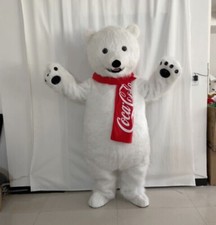 White Polar Bear Mascot Costume Cosplay Party Dress Clothing Halloween Adults