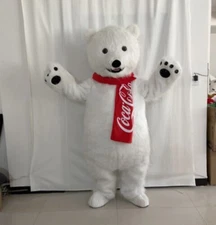 White Polar bear Mascot Costume Cosplay Party Dress Clothing Halloween Adults