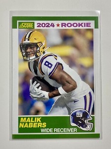 2024 Score Football Malik Nabers #5 Pink 35th Anniversary RC New York Giants
