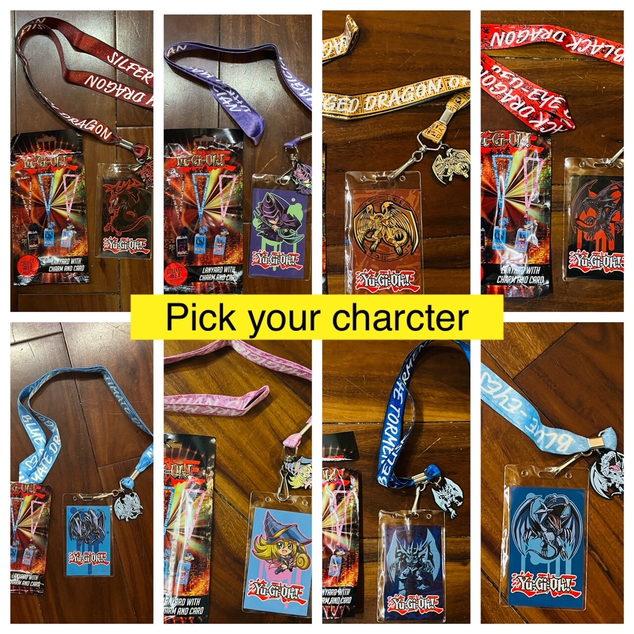 Yugioh Yu-gi-oh Lanyard with Charm and Card Pick Your Character 