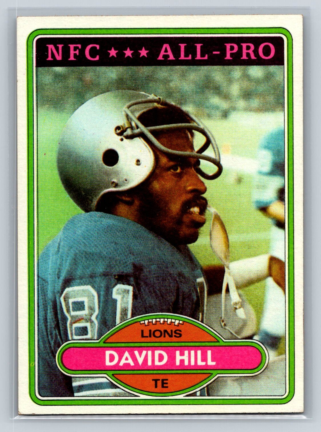 1980 Topps David Hill #295 Detroit Lions