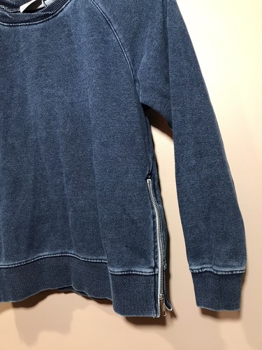 Adriano Goldschmied AG Kinder Mädchen Sweatshirt mit seitlichen Reißverschlüssen Gr. Medium blau - Bild 3 von 4
