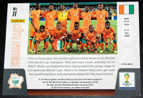 2014 Prizm World Cup Cote D'Ivoire Ivory Coast Team Photos RED # 010/149 - Picture 2 of 2