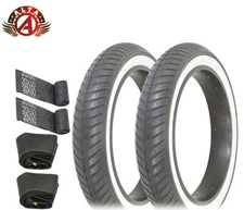 ALTA BICYCLE WIRE BEAD FAT CHOPPER TIRE 20 x 4-1/4 WHITEWALL SLICKRIDE 6PC SET.