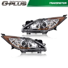 Fit For 10-2013 Mazda 3 Chrome Housing Amber Corner Projector Headlight Set of 2