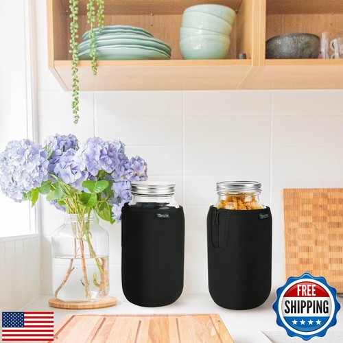 Beautyflier Wide Mouth Mason Jars 64oz Sleeve, Large Mason Jar 64 Ounce Insul - Picture 4 of 5
