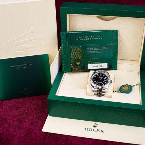 2024 Rolex Datejust Black Dial White Gold Fluted Bezel Jubilee Bracelet 41MM - Picture 10 of 10