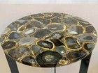 Natural Blue Agate Coffee Table Top Side Table, Agate Console Table Home Decor