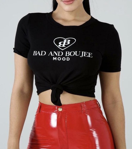 PRINT KNOT FRONT CROP TOP - Picture 1 of 2