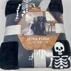 Ultra Plush 2 Pack 60x70 Skeleton Pattern Cozy Soft Luxe Throw Blankets NWT