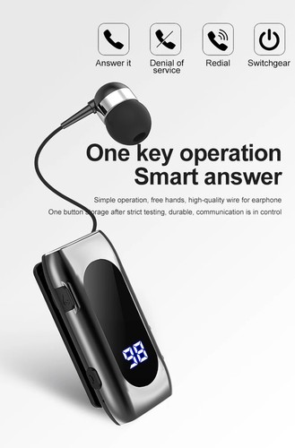 Bluetooth Headset Wireless Headphone Hands-free Call Earphone for iOS Android - Photo 20 sur 24