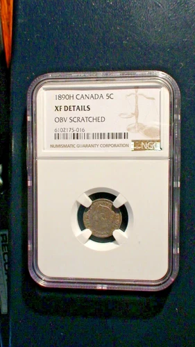 1890H Canada Five Cents NGC EXTRA FINE SILVER 5C Coin PRICED TO SELL NOW!