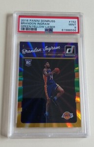 2016 Donruss Brandon Ingram Green/Yellow Laser RC PSA 9 Mint Rookie SP Rare Duke