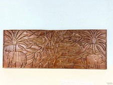 Vintage African Wooden Wall Art Folk Tale Decorative Panel