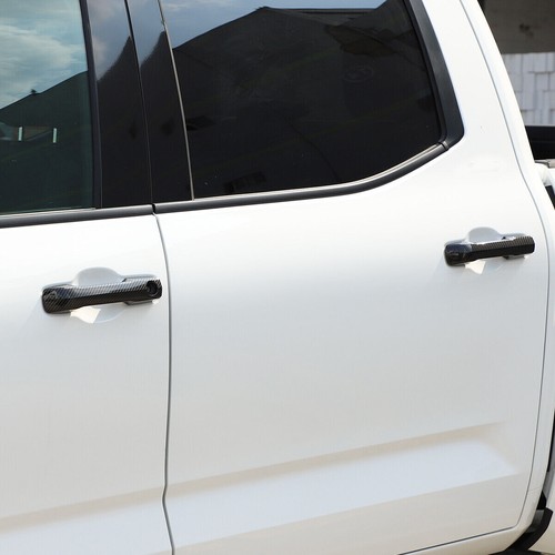 4×Carbon Fiber ABS Outer Side Door Handle Panel Trim For Toyota Tundra 2022-2025 - Picture 8 of 11