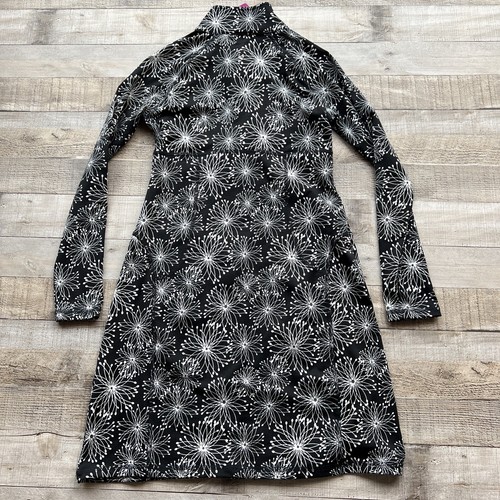 Soybu Dress Womens Small Black Print Long Sleeve Scuba Neck Front Zip Active New - Picture 11 of 15