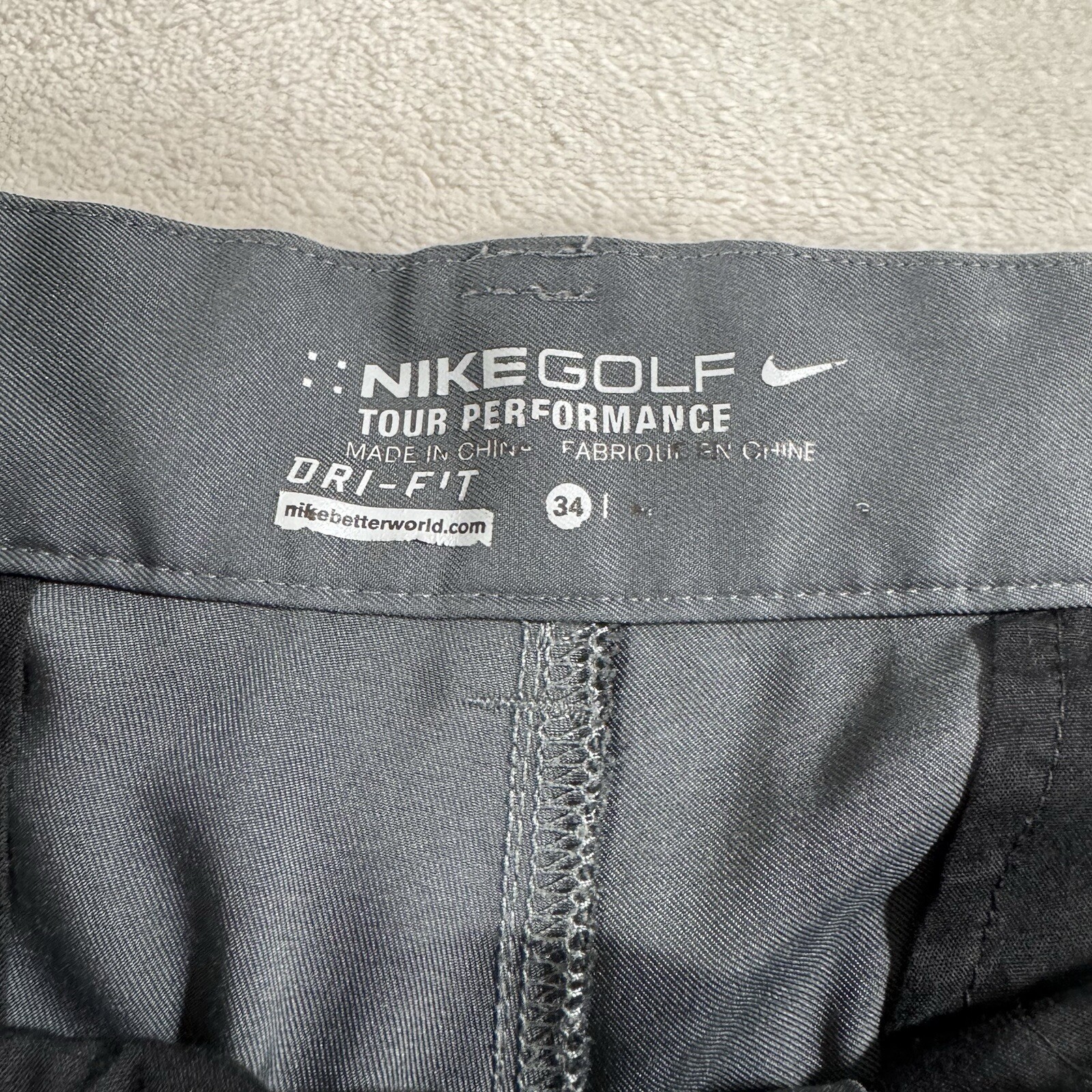 Nike Golf Mens Tour Performance Dri-Fit Shorts Size 34 Gray
