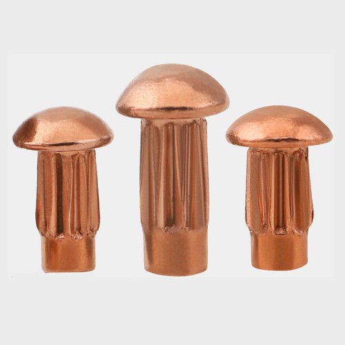 Brass Electric Knurled Rivets Copper Plated Solid Hammer Drive M2 M2.5 M3 - Picture 4 of 8