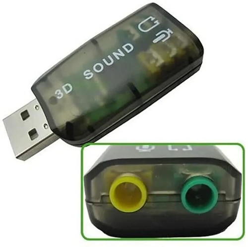 External USB Sound Card Audio Adapter Mic Speaker Audio Interface For Laptop PC - Picture 3 of 3