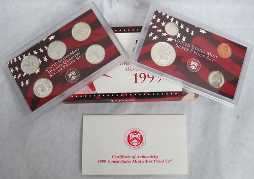 1999 S United States Mint Silver Proof Set 9 Coins - 第 1/1 張圖片