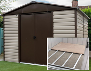 8x6 floor shed storage sheds 6ft 8ft gutter yardmaster apex frame metal garden