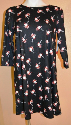 🎅 Christmas Santa Claus Dress Size SMALL New with Tag Party Black 3/4 Sleeve 🎅 - Picture 1 of 4
